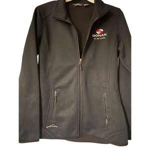 Eddie Bauer Soft Black Insulated‎ Quilt Lined In/Exterior Pockets Tabs Jacket M